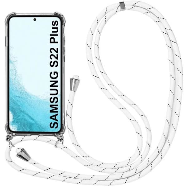 Coque - BOOLING - för Samsung S22 Plus - TPU - Antichock - Vit Snöre Vit, klar