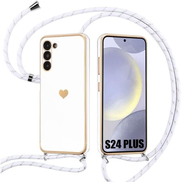 Coque - BOOLING - för Samsung Galaxy S24 Plus - Stötsäker - Repåtsresistent - Ultra Slim - Vit Vit