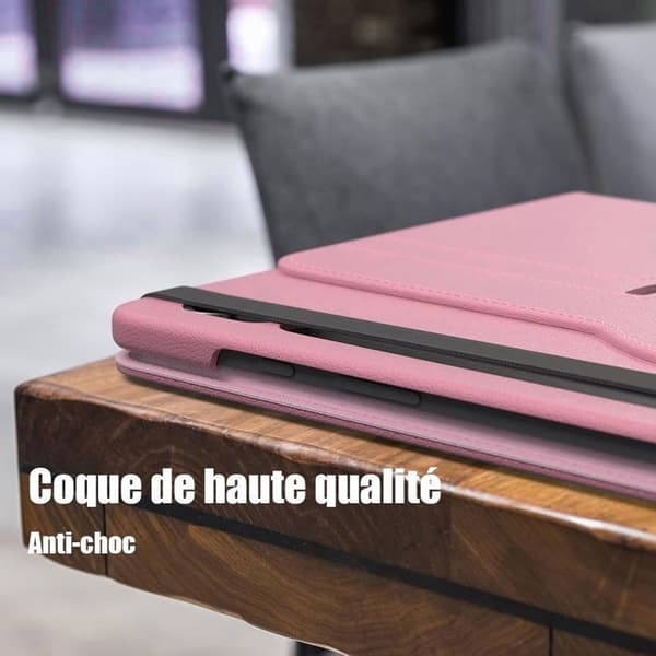 Coque - BOOLING - för Samsung Galaxy Tab A9 Plus / A11 Plus - Skyddande Rotering 360° - Rosa Rosa
