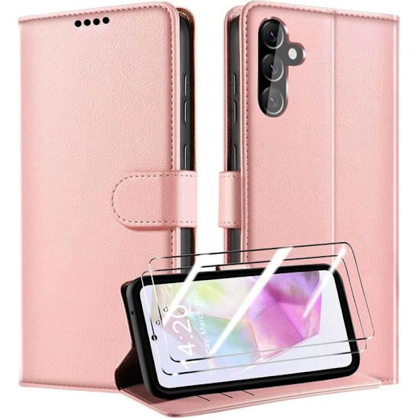 Skyddsskal - BOOLING - Samsung Galaxy A35 5G - PU-läder och TPU - Rosa - Stötsäker Rosa