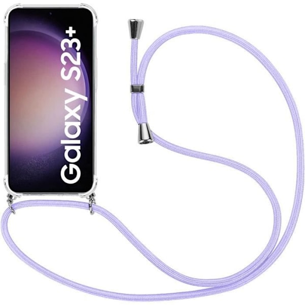 Fodral för Samsung Galaxy S23+ - S23 Plus Mjukt anti-skrapa förstärkta hörn + axelrem Lila