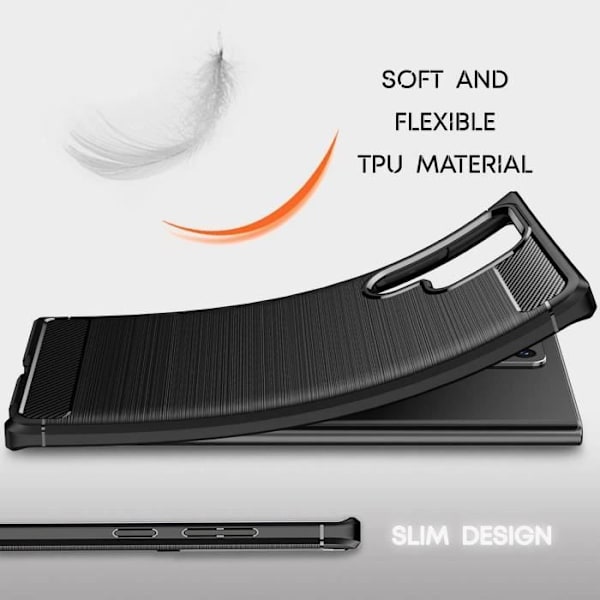 Skyddsfodral för Samsung S22Ultra - PROSHOP - Svart - Flexibelt - Kolfiber - Designlinjer - 2 Härdat glas Svart