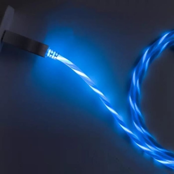 Telefonkabel,LED Luminous Flowing Glow USB-laddare Typ C-kabel för Samsung s9 för Huawei Note - Blå typ-för iphone