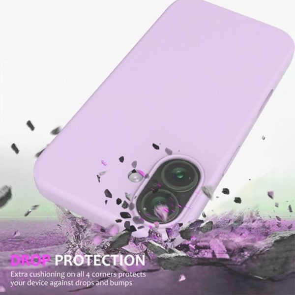 Skyddsfodral - Silikon - iPhone 16 Plus - Lila - Mjuk - Heltäckande skydd Lila