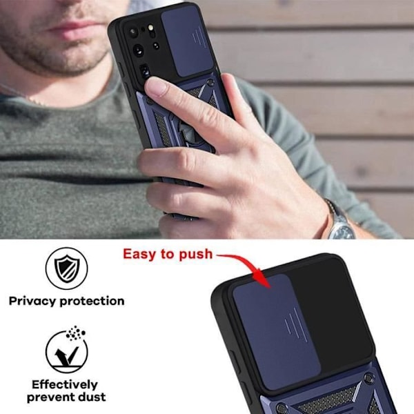 Skyddspack - PROSHOP - för Samsung S20 Ultra - 2 Härdade Glas - Stötsäker Skal - Mörkblå marinblå