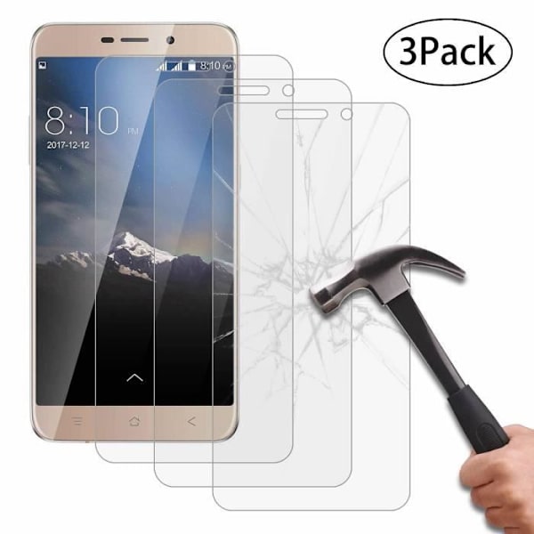 Blackview A10 härdat glas,[3-pack] 9H hårdhet härdat glasfilm skärmskydd för Blackview A10 (5.0)