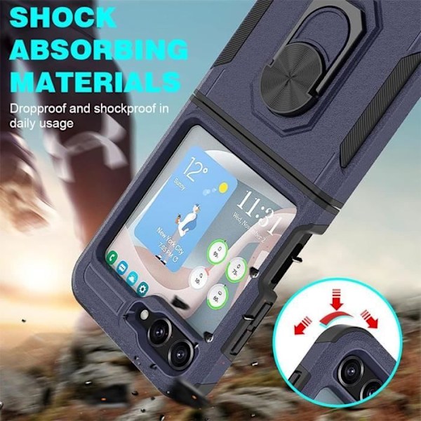 Fodral till Samsung Galaxy Z Flip 6 - Förstärkt skydd Stötsäkert Anti-Scratch Marinblå