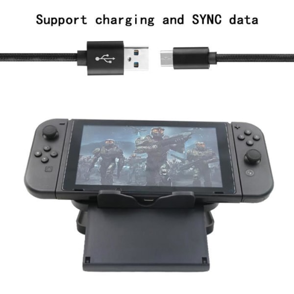 1m USB Typ C-kabel för Nintendo Switch USB 3.0 Typ A till Typ C-laddarkabel Synkronisera data med flätad sladd