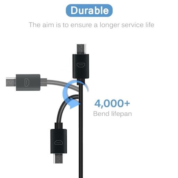 1M Micro Usb-kabel för Android - Svart