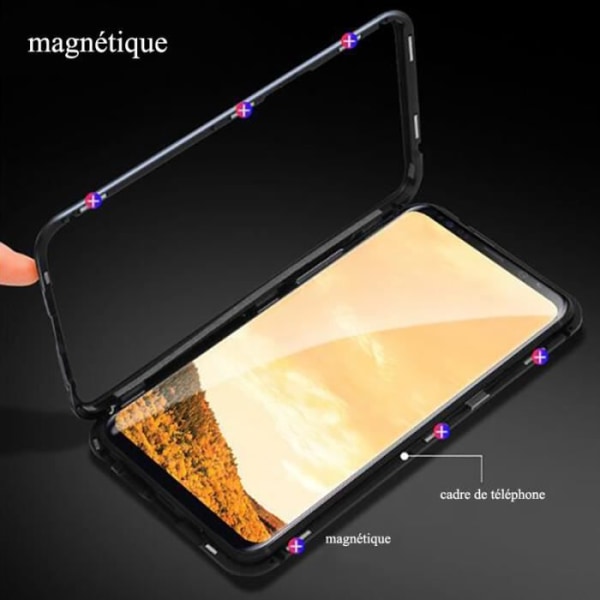 Fodral - Samsung - Galaxy S10 - Härdat glas - Transparent Svart - Magnetisk transparent svart