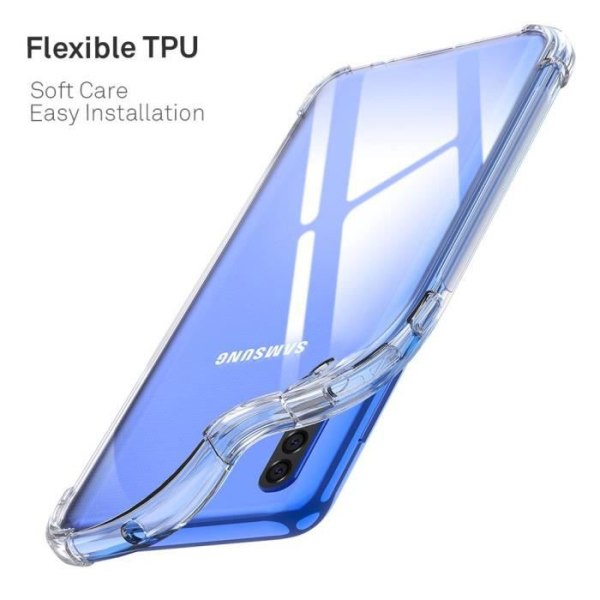 Samsung A50 etui, gennemsigtigt beskyttende anti-shock anti-ridse kofanger Silikone cover etuier Bumper til Samsung Galaxy A50 6.4"