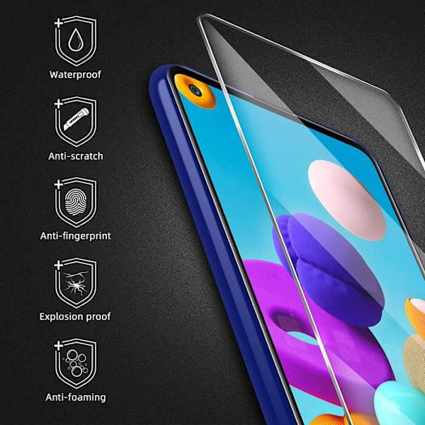 [3 delar] härdat glas för Samsung Galaxy A21s, [9H hårdhet] skärmskydd för Galaxy A21s härdat glas med service