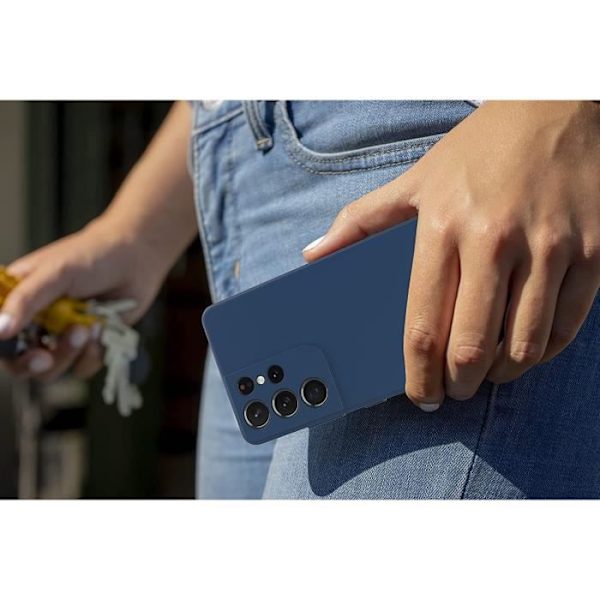 Coque Silikon - BOOLING - Samsung S21 Ultra - Stötabsorberande Skydd - Ultrafin - Marinblå marinblå