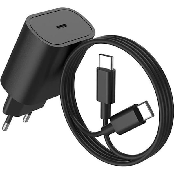 Snabbladdare - E.F.ANSLUTNING - USB-C till USB-C - 1 meter - Xiaomi-kompatibel - Svart Svart