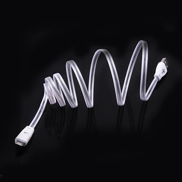 1M Light Up LED Micro USB Data Sync-laddarkabel för LG Android-telefoner