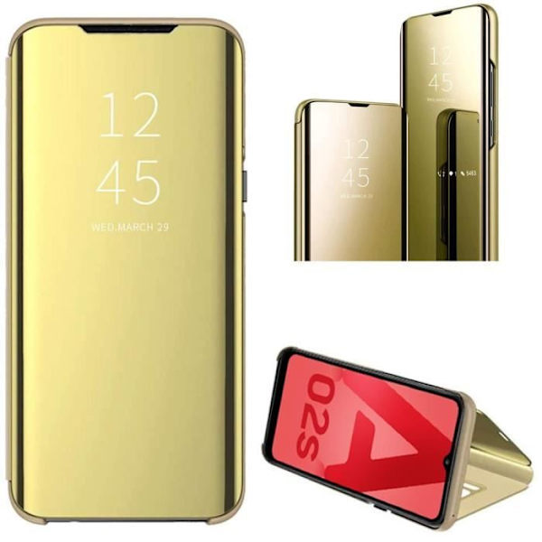Fodral för Samsung A02S (6,5") Bekvämt SMART VIEW 367 graders skydd Guld gyllene