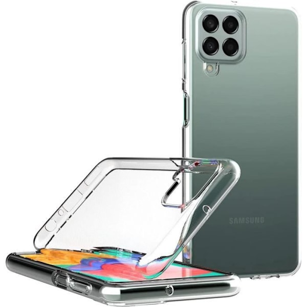 Skyddande skal - BOOLING - för Samsung M33 5G - Transparent silikon - Paket med 2 härdade glas - Stötresistent Transparent
