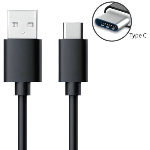 USB Typ C Laddarkabel till Samsung Huawei -1M - Svart