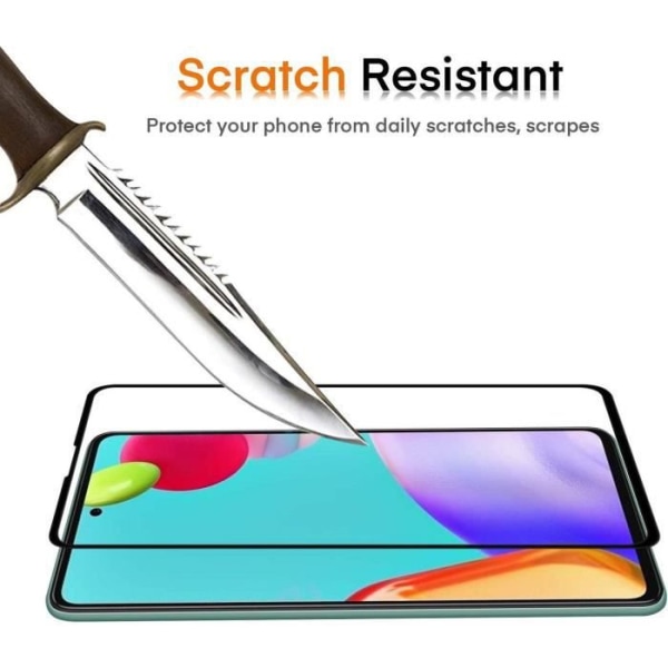 Pack 4 härdat glas för Samsung A52S (6,5") Svart glasskydd Hårdhet Anti repor Anti-Oil Resistant
