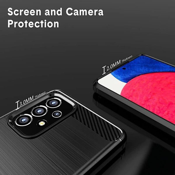 Skyddande skal för Samsung A53 5G - PROSHOP - Designlinjer - Förstärkt silikon - Svart Svart