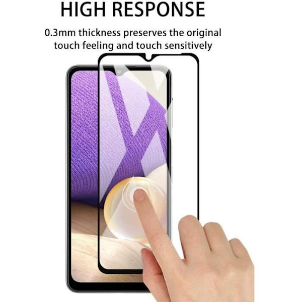 Helglas för Samsung A32 5G (6,4") Pack av 4 Svarta Filmer Lätt installation Fläckfri Transparent med svart kant