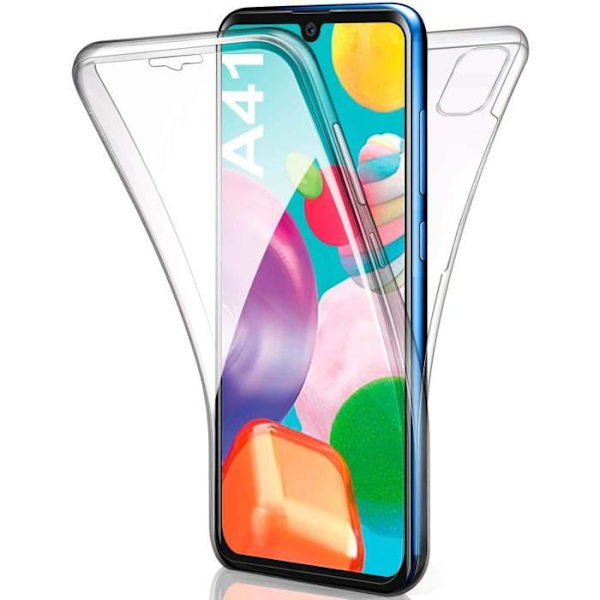 360-graders genomskinligt silikonfodral för Samsung Galaxy A41, 2 i 1 främre och bakre skalet Contour Front och bakre helfodral
