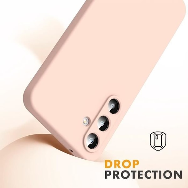Fodral till Samsung Galaxy A06 - Matteffekt Rosa flytande silikonskydd + 2 härdade glasögon