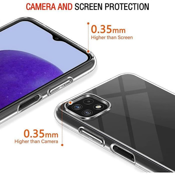 Genomskinligt fodral för Samsung A22 5G högresistent silikon anti-chock Transparent