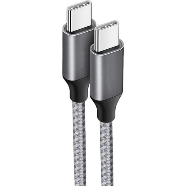 USB-C till USB-C Snabb Laddningskabel 3A för Samsung Galaxy A36 A32 4G-5G A34 A33 A54 A53 A52 4G-5G A52s - Förstärkt Nylon Grå 1M grå