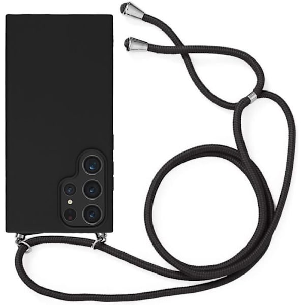 Skyddsfodral - BOOLING - Samsung Galaxy S24 Ultra - Flexibelt - Svart - Justerbar axelrem Svart