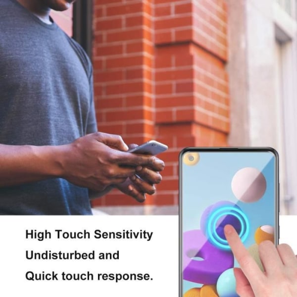 Hærdet glas til Samsung Galaxy A21S, [boblefri] 9H hårdhed Anti-olie-anti-dråbe-anti-ridse-anti-fingeraftryk film