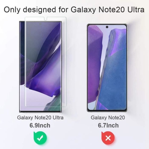 3 delar skärmskydd för Samsung Galaxy Note 20 Ultra, Samsung Note 20 Ultra Skyddsfilm [bubbelfri] [Fingeravtryck]