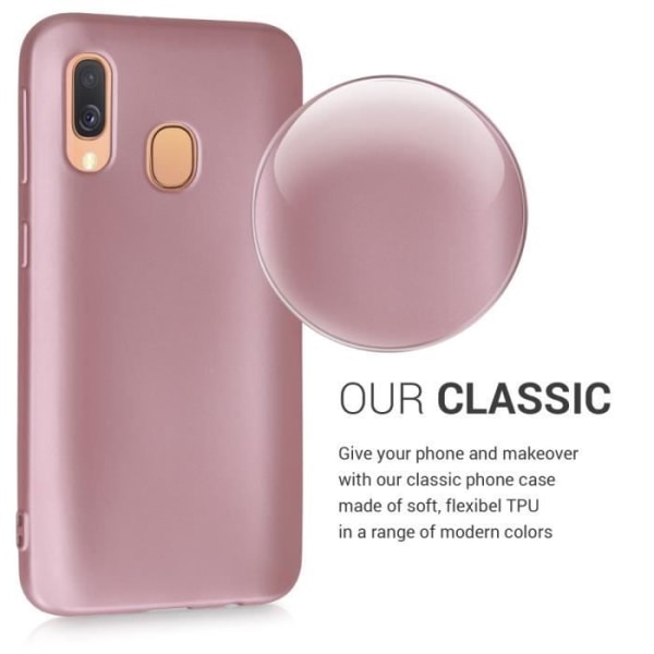 Etui - kwmobile - Samsung Galaxy A40 - Metallisk rosa guld silikone - Beskyttelse mod snavs - Fleksibel Brons