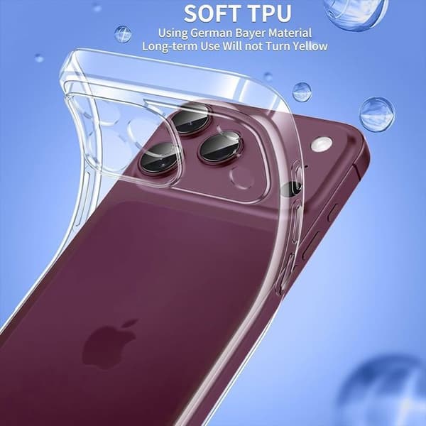 iPhone 18 Pro-fodral, Transparent Silikon Stötsäker Repfria Slim Lätt Transparent
