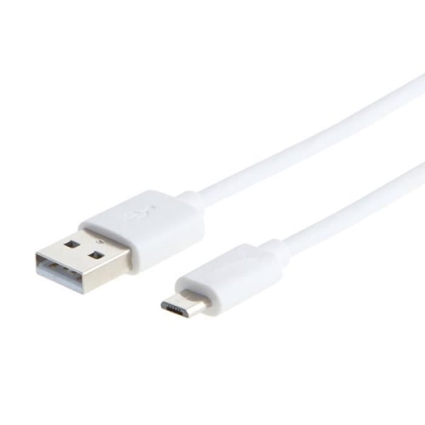 Laddarkabel Mikro USB - Samsung, Xiaomi, Huawei - Paket med 3 - 2M - Vit - Kompatibel med Android