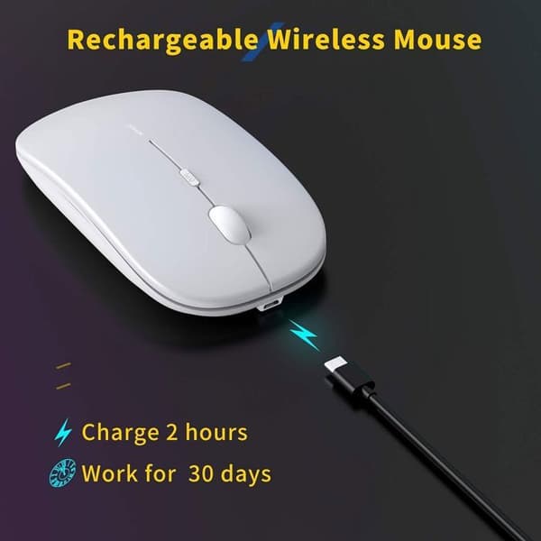 Bluetooth-mus - BOOLING - Kompatibel med iPad, Tablet, Macbook, Dator - Vit Vit