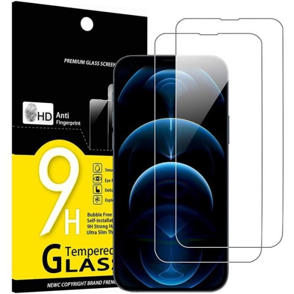 2-pack härdat glas för Apple iPhone 13 Pro/iPhone 13 6.1", skärmskyddsfilm - Anti-skrapa - Bubblafri - Ultrabeständig
