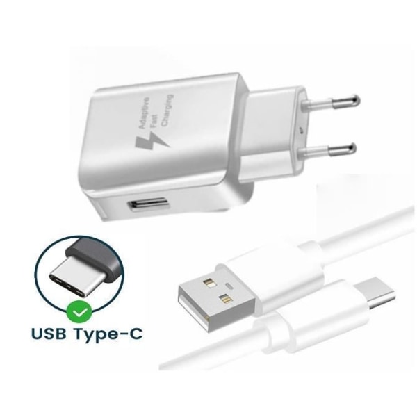 Pack Laddare + Kabel för Oppo A16 Snabbladdare Ultrakraftig och snabb NY GENERATION 3A med KABEL USB-Typ C