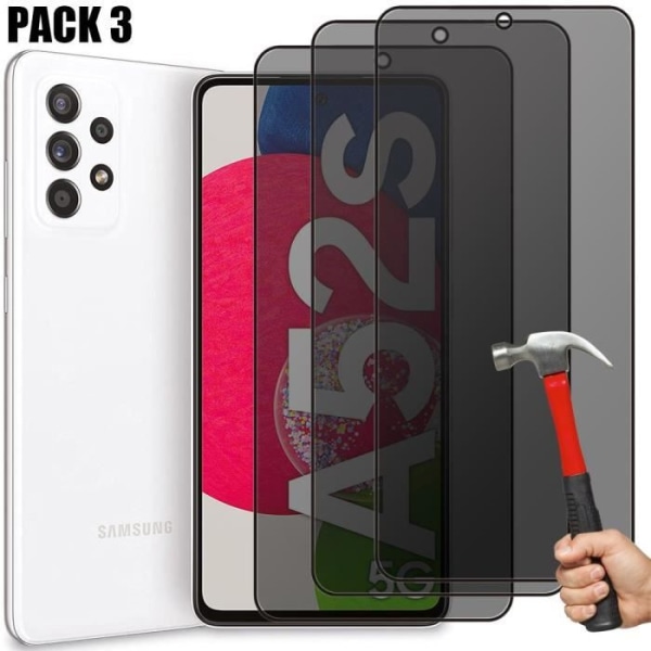 Antispion härdat glas för Samsung Galaxy A52s - BOOLING - Stötsäkert skydd Svart