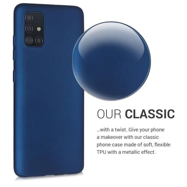 Fodral - kwmobile - Samsung Galaxy A51 - Metallisk blå silikon - Skydd mot smuts - Flexibel Blå