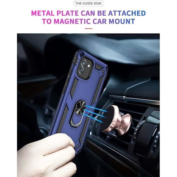 Fodral + 2 härdade glasögon till Samsung Galaxy A05 - BOOLING - Förstärkt skydd - Marinblå marinblå