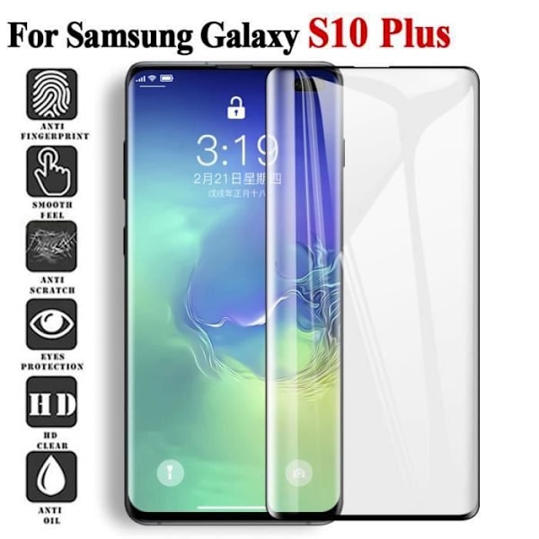 [2-pack] härdat glas för Samsung Galaxy S10 Plus, [3D-full täckning] skärmskydd för Samsung Galaxy S10 Plus