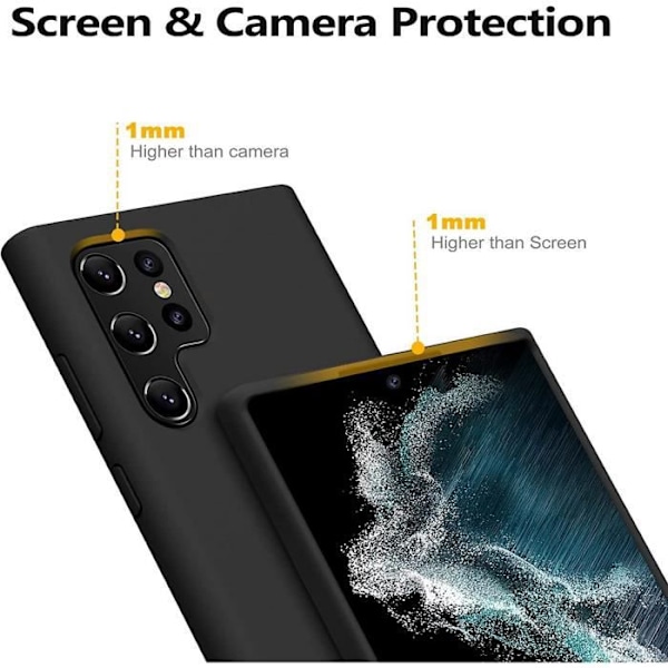 Höghållfast silikonmjukt skyddsfodral för Samsung S22 Ultra - Svart Svart