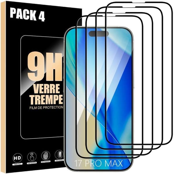 Härdat Glas - BOOLING - för iPhone 17 Pro Max - 4-pack - Rep-resistant - Optimalt skydd Transparent