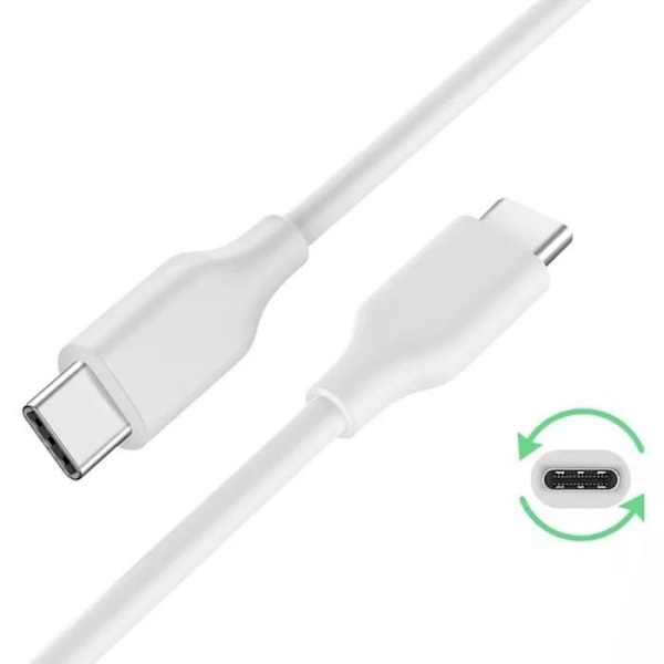 USB-C till USB-C-kabel för iPhone 16 Pro Max, iPhone 16 Pro, iPhone 16, iPhone 16 Plus - Vit 1M - Paket med 2