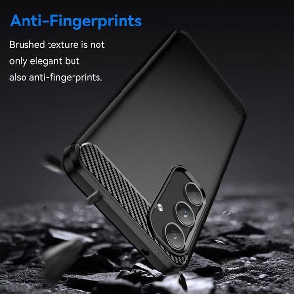 Skyddshell för Samsung Galaxy A56 5G - BOOLING - Carbonfiber-design - Svart Svart