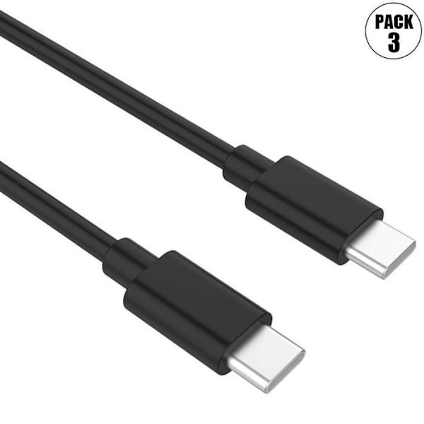 USB-C-kabel - BOOLING - Kompatibel Samsung M13 M23 M32 M33 M52 - Snabbladdning - 1M - Paket med 3