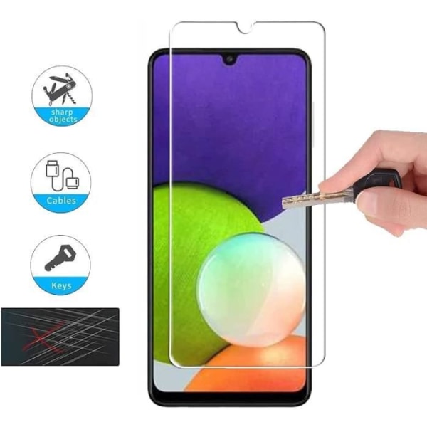 Skyddsfodral blått + härdat glas för Samsung Galaxy A22 5G med Stylus Toproduits®