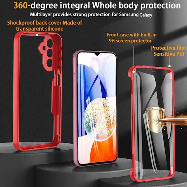 Coque för Samsung Galaxy A36 5G, Heltäckande Skydd - Röd - BOOLING® Röd