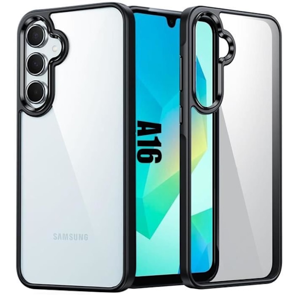 Fodral till Samsung Galaxy A16 4G-5G, Anti-Scratch Skydd Hård rygg Transparent svart ram Transparent, svart